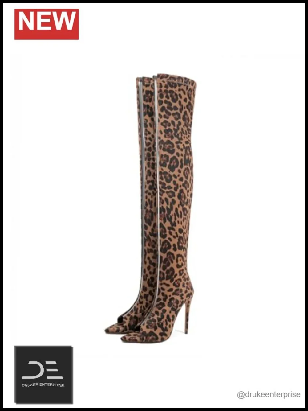 Stiletto Heel Thigh High Boots Peep Toe Stretch Over Knee Women